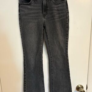 Teen girls old navy black high rise flare jeans. Size 14.